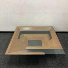 ★ローテーブル/ガラステーブル★木目/机/インテリア/リビング/ダイニング/家具/お洒落/福岡市東区/直接来店大歓迎★