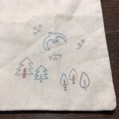 ハンドメイド　ナチュラル刺繍巾着　新品の画像