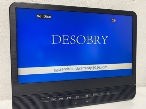 ヘッドレストモニター 12インチ DESOBRY ポータブルDVDプレーヤー 後部座席 車載 DVDモニター