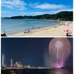 明日の8/20 日曜日　朝から車で海行って砂浜で花火大会みませんか？