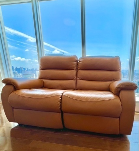 2人用ニトリ電動本革リクライニングソファ(Nビリーバ 厚革2CA)