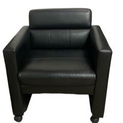 中古　レザーソファー 一人掛け キャスター付き