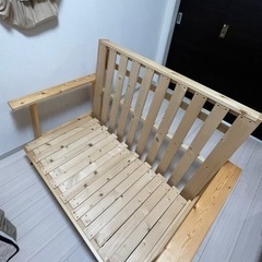 セミダブル　伸長式ベッドフレーム　ソファベッド すのこの画像