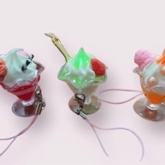 スイーツ デコ キーホルダー ★ かき氷 パフェ パンダ くま ★ 新品の画像