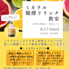 主婦の副業に最適!美味しく健康的なミネラル醗酵ドリンク作りワーク...