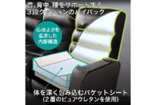 【約半額】【大阪市西区受渡限定】ソファ リクライニング・充電付き ニトリ 本革 ブラック Nビリーバ 