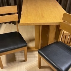 4人掛けダイニングテーブルセット［ナチュラルウッド］の画像