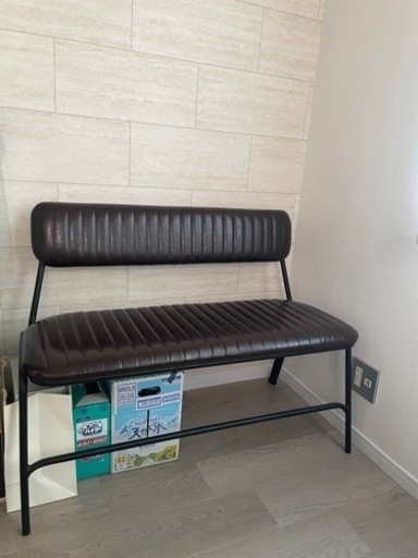 ダイニングチェア ベンチ アイアン レザー インダストリアル