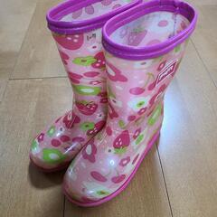 レインシューズ　雨靴　長靴　20センチ　女の子　いちご　花柄