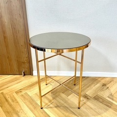 サイドテーブル ガラス  ピンクゴールド   おしゃれの画像