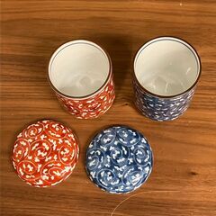 夫婦湯呑　蓋付き　龍峯の画像