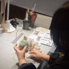 「あじさいのボールアレンジ」プリザーブドフラワーアレンジ体験レッスン♪の画像