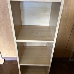 スリムな3段BOX  ナチュラルな木目調の画像