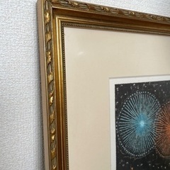 山下清　長岡の花火　額付き　リトグラフ