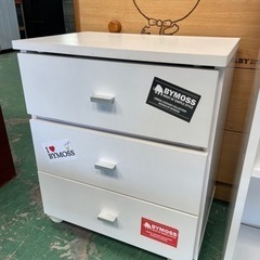 小さな鏡付き収納家具☆化粧台☆中古品☆キャスター付