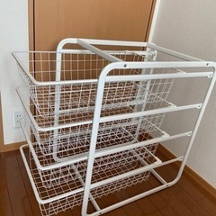 【取引終了】IKEA ALGOT アルゴート　ハンガーラック＋バスケットの画像