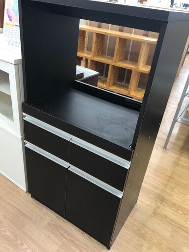 ★ジモティ割あり★  食器棚 ダークブラウン H×W×D クリーニング済み KJ2621