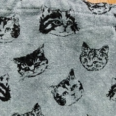 猫柄　トートバッグ　藍染めの画像