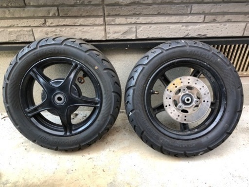 バリ溝 ヤマハ ジョグ JOG ZRホイール前後セット(タイヤ付)