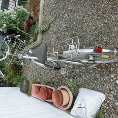 通勤・通学用　２７インチ自転車　オートライト付き　ステンレスの画像