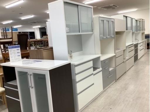 高橋木工所 ２枚扉レンジボード  ホワイト【トレファク堺福田店】