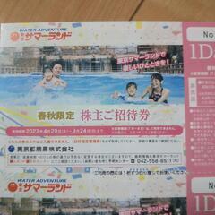 サマーランド ワンデーパス ９月使用 ４枚の画像