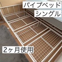 【×やり取り中】ニトリ シングルパイプベッド(バジーナ F3 WH)