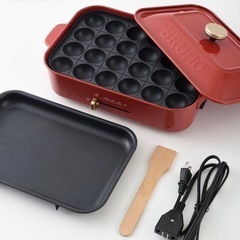 BRUNO コンパクトホットプレート　赤　新品未使用　定価12100円の画像