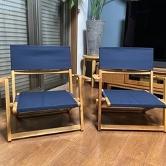 ニトリ 木製折りたたみローチェア （2脚セット）※1脚のみも対応可