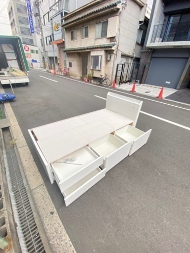 ?‍♀️☘️大阪市内配達設置無料?‍♀️4つ引き出しシングベッドマットレスセット?