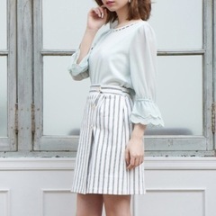 新品未使用　MAJESTIC LEGON  ラップボタンミニスカート　ネイビーの画像