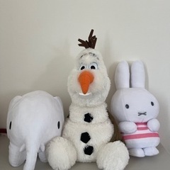 オラフぬいぐるみ　ミッフィ　ぞうさん