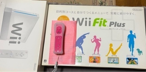 任天堂Wii本体＋バランスWiiボード（ソフト付）＋コントローラ（ピンク）