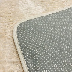 2枚セット シャギーラグ アイボリー100x140cmの画像