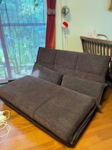 ソファー　折りたたみ　マットレス　ブラウン