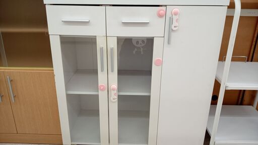 ★ジモティ割あり★  レンジ台 白 H84.5×D40×W80 クリーニング済み TJ1686