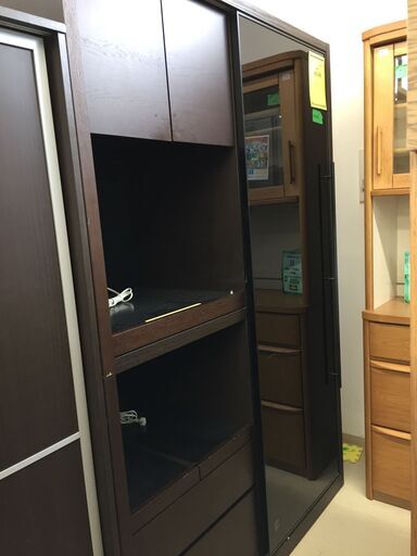 【ジモティ来店特価！！】食器棚　スライド扉付き　　J-0879