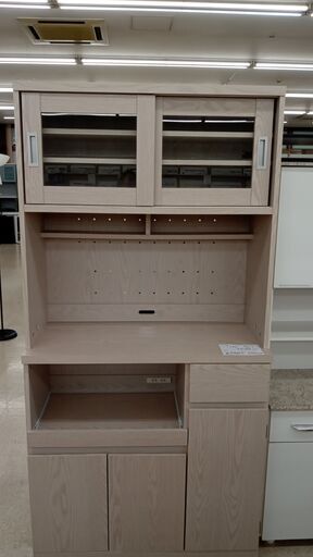 店長値引き★ジモティ割あり★ ベガコーポレーション レンジボード ベージュ H182×D41×W90 クリーニング済み TJ1692