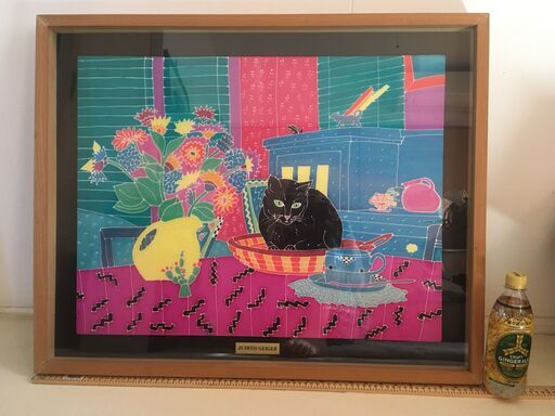 原画#3784 黒猫 マルタ共和国 地中海 水彩画 ドローイング インテリア