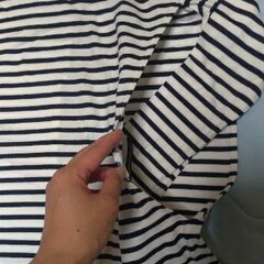 【美品】授乳服　ボーダー七分袖トップスの画像
