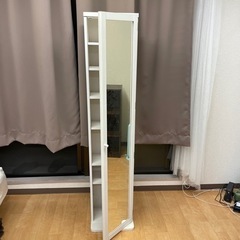 鏡つき本棚