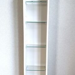 壁取付タイプ ガラス棚 ホワイト　壁取付用ビス付き