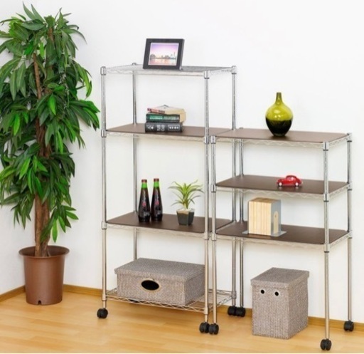 [ドウシシャ] ルミナス ポール径25mm用パーツ リバーシブルウッドシート 幅61×奥行46cm棚用 ナチュラル×ダークブラウン MS6045-NB