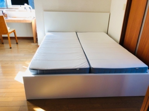 最終値下げ　IKEAベッド　3点セット  マットレスは使用回数３回！！