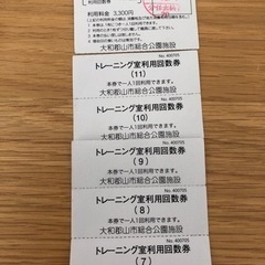 トレーニング室利用回数券（大和郡山市総合公園施設）の画像