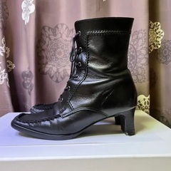 【訳あり】編み上げブーツ　黒の画像