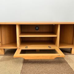 ベルメゾン テレビ台 テレビボード やさしい天然木取っ手のコーナーテレビ台 ＜幅110cm＞の画像