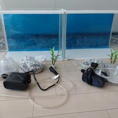 受渡し決定しました/水槽セット②(ポンプ·砂利·水草オブジェ各②付）