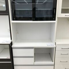 ★ジモティ割あり★  レンジボード ホワイト H188×D44×W90 クリーニング済み HJ274
