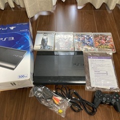 PS3 箱あり　500G  ソフト４本付
